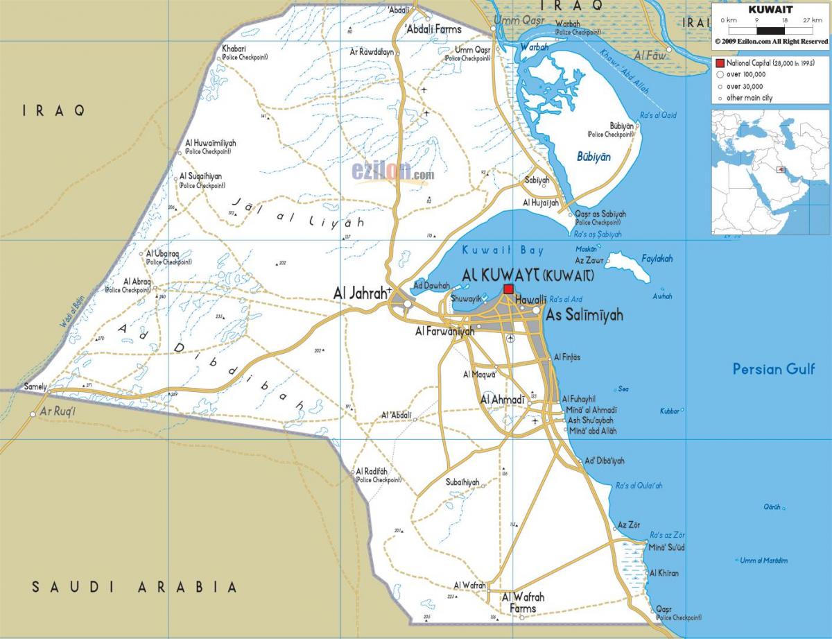 grad Kuvajt karta cesta
